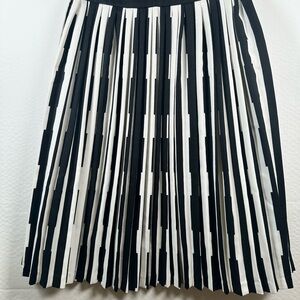 Festive Black and White Pleated Skirt